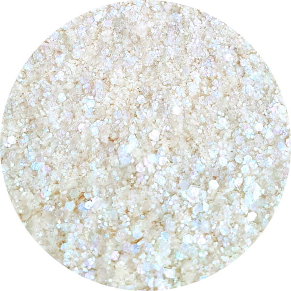 Paillettes nail art blanches irisées Lizbet - Paillettes pour décoration d'ongles, nail art de marque Lizbet